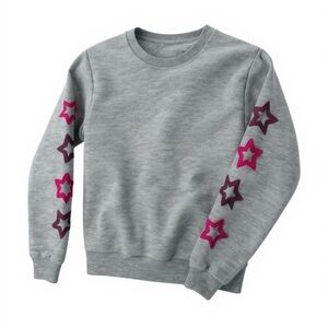 Splendid Gray Sweatshirt with Pink Star Accents